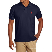 Men′s Solid Polo Shirt with Small Logo